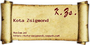 Kota Zsigmond névjegykártya