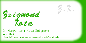 zsigmond kota business card